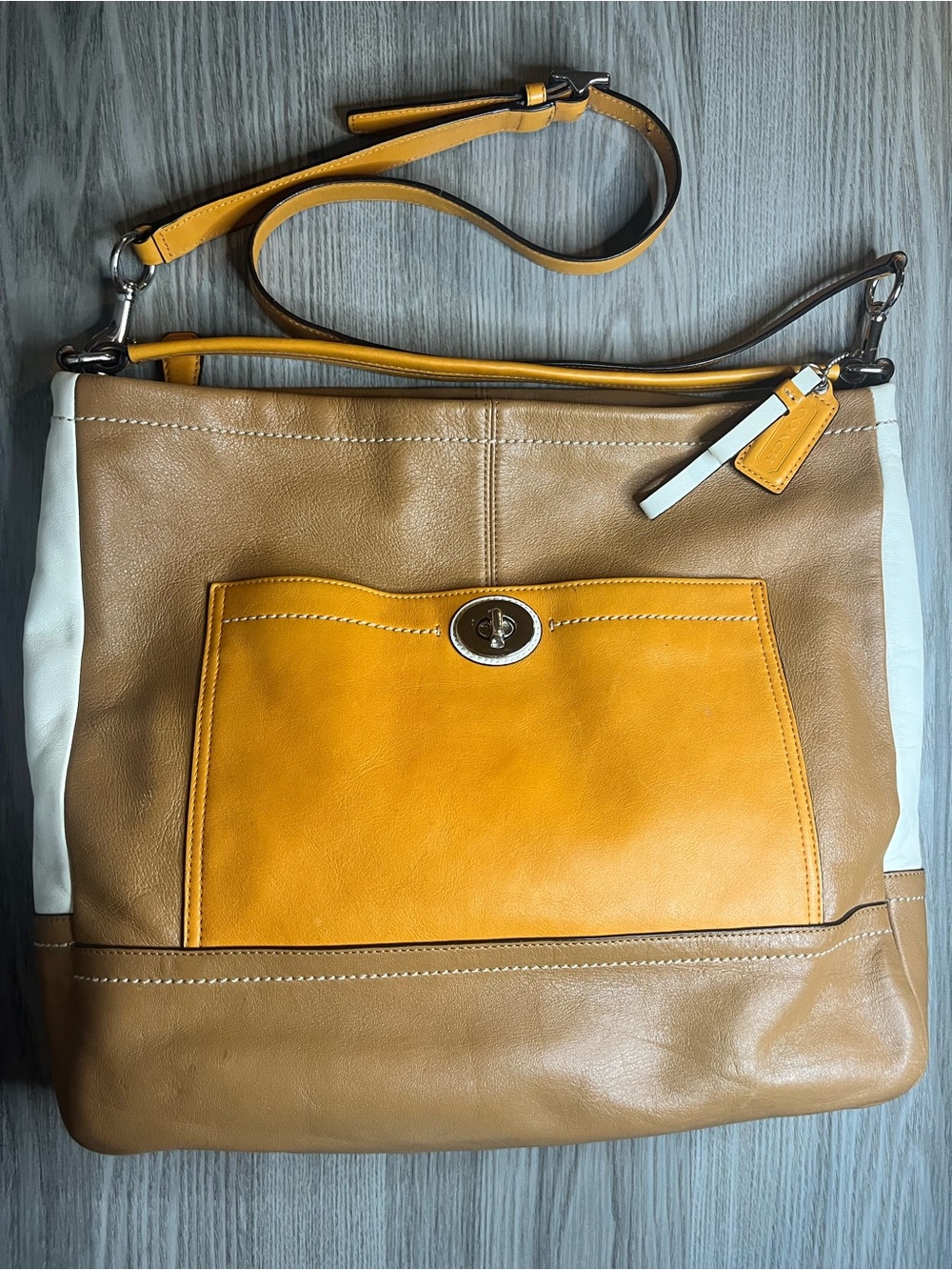 Coach Park Colorblock Leather Large Hobo